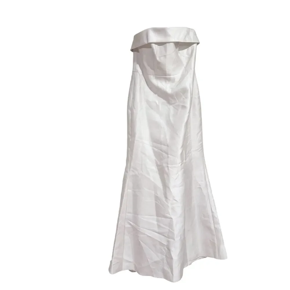 Alfred Sung Women's Strapless Satin Trumpet Gown Dress Lined Ivory Size 8 NWOT - Picture 6 of 12